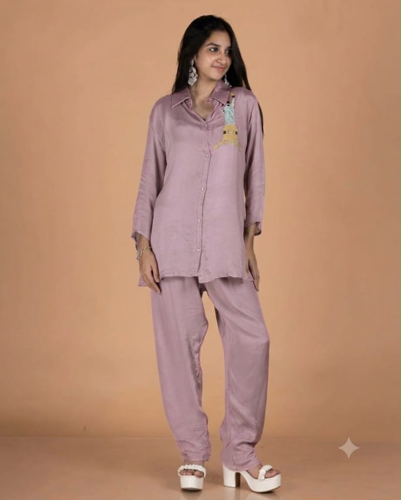 Chinon Co-Ord Set with Novelty Motif Embroidery & Collared Tunic