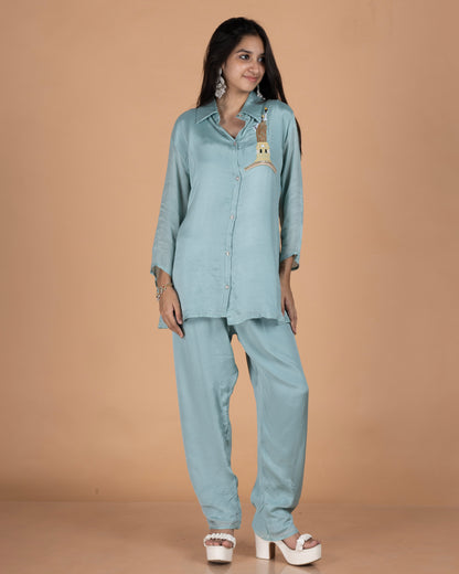 Chinon Co-Ord Set with Novelty Motif Embroidery & Collared Tunic