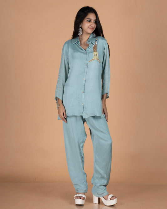 Chinon Co-Ord Set with Novelty Motif Embroidery & Collared Tunic
